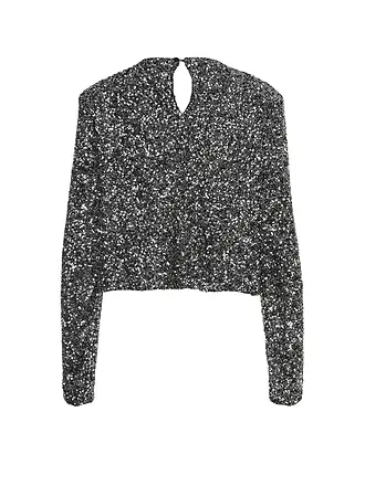 KARO KAUER | Langarmshirt SEQUINS SILVER | 